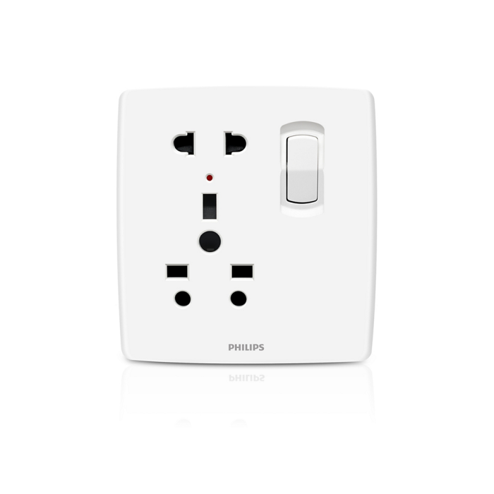 Philips Multi 13 A Socket with Switch - Leafstyle