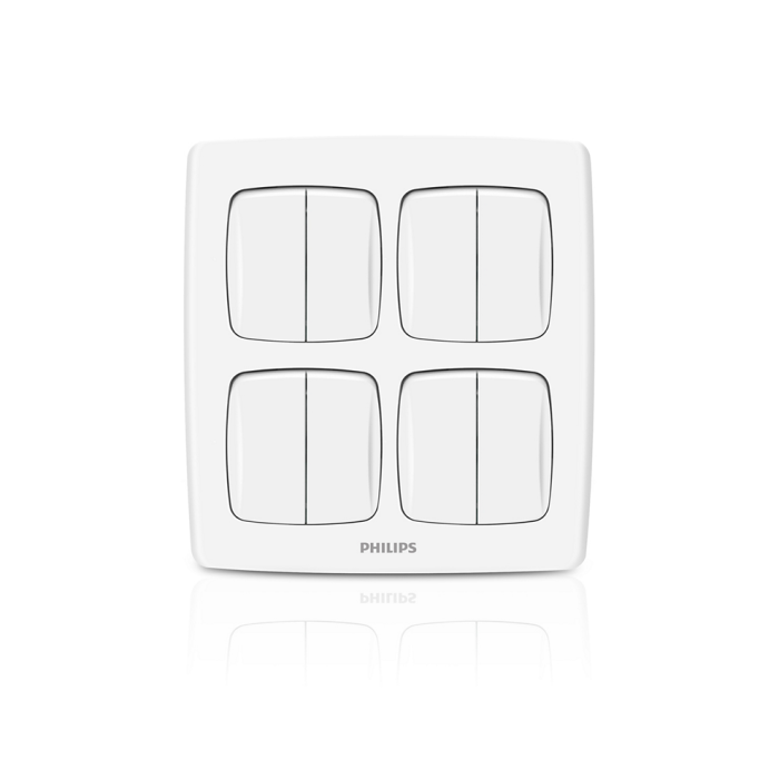 Philips 4 Double Gang Switch - Leafstyle