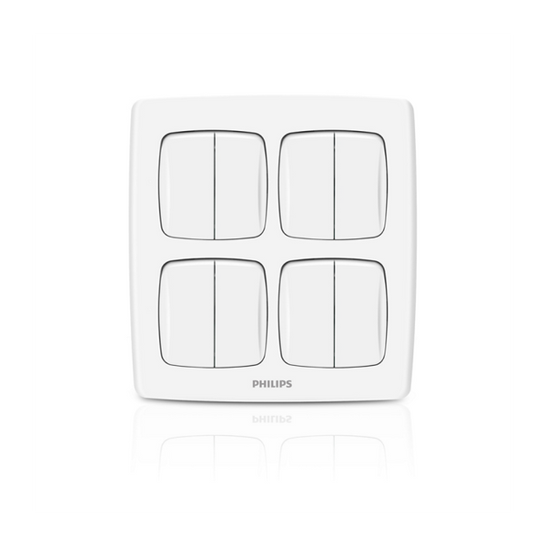 Philips 4 Double Gang Switch - Leafstyle