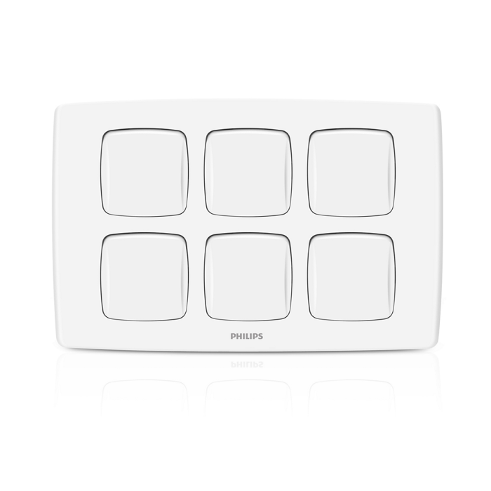 Philips 6 gang Switch - Leafstyle