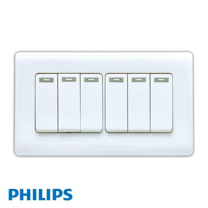 Philips Eco 6 Gang 1 Way Switch
