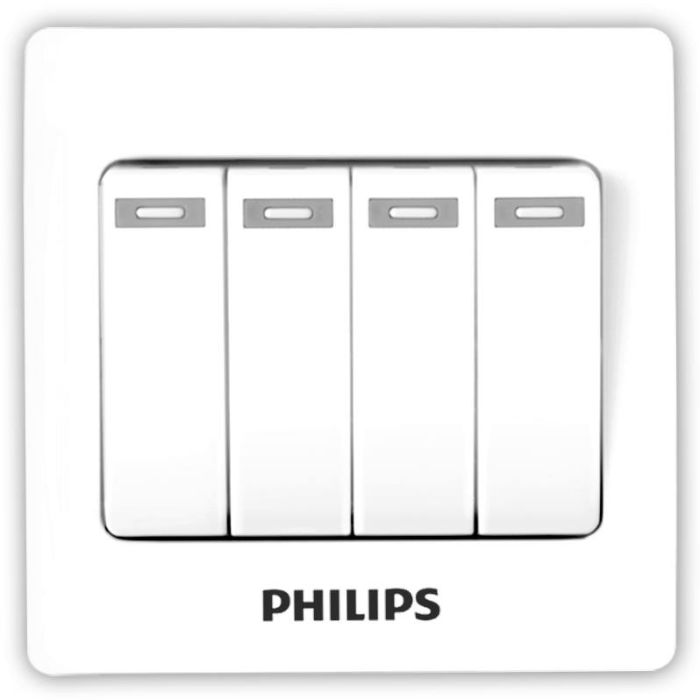 Philips Eco 4 Gang 1 Way Switch