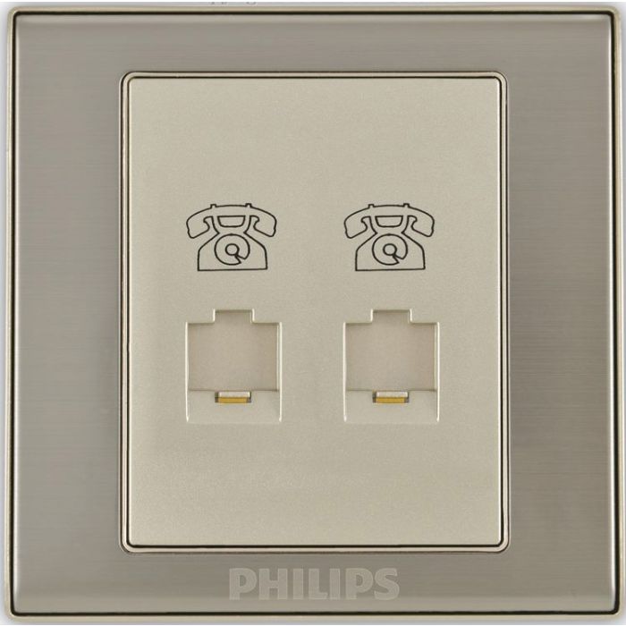 Philips Elegant Double Telephone Socket