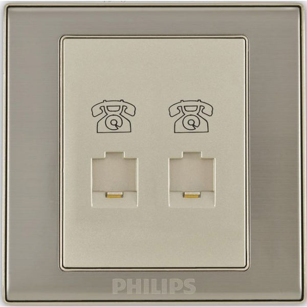 Philips Elegant Double Telephone Socket
