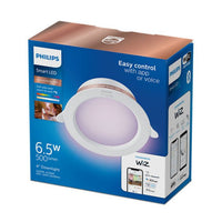 Philips Wiz 6.5 Watts WiFi Recessed RGB Ceiling Light with 16 million colors, Alexa, Google Assistant, Siri Voice Control