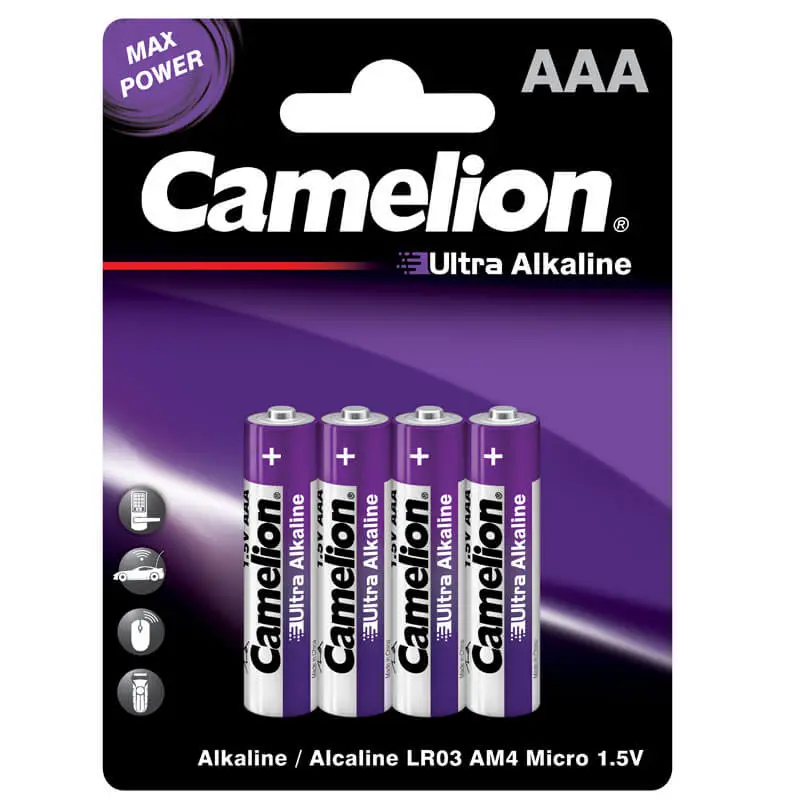 Camelion ultra alkaline batteries – AAA4 (4 batteries)