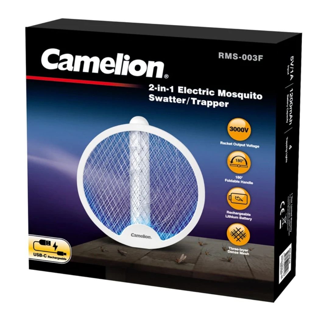 Camelion RMS-003F 2-in-1 electric mosquito swatter/trapper